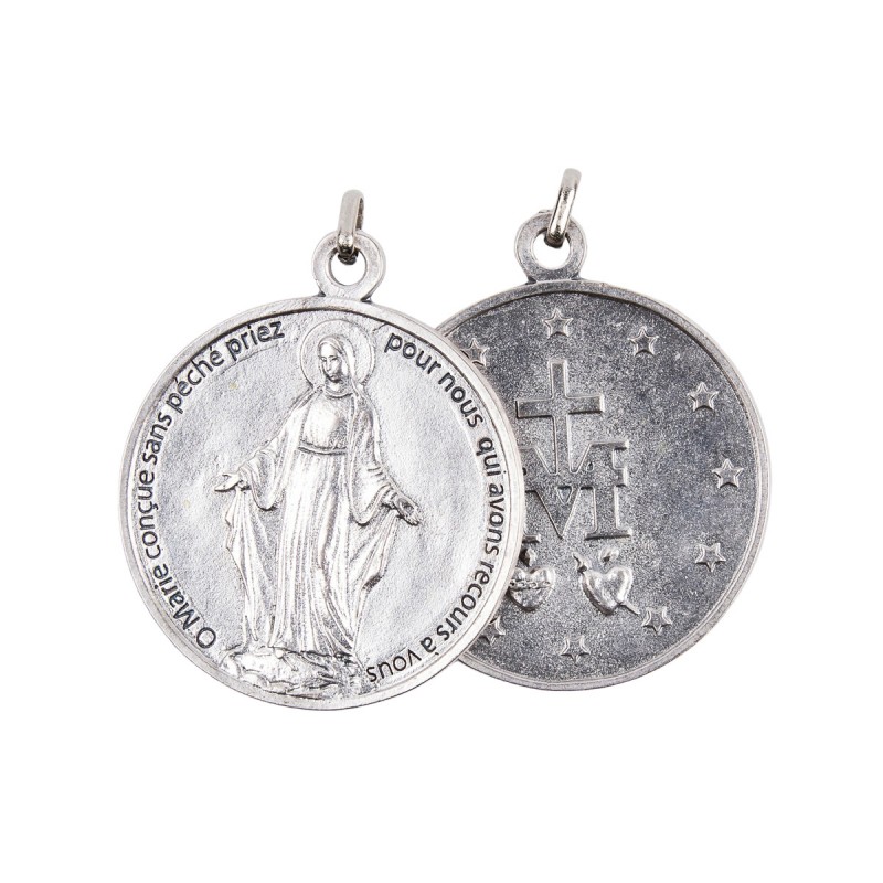 Médaille la Vierge Miraculeuse - Métal Argenté - 4,5 cm