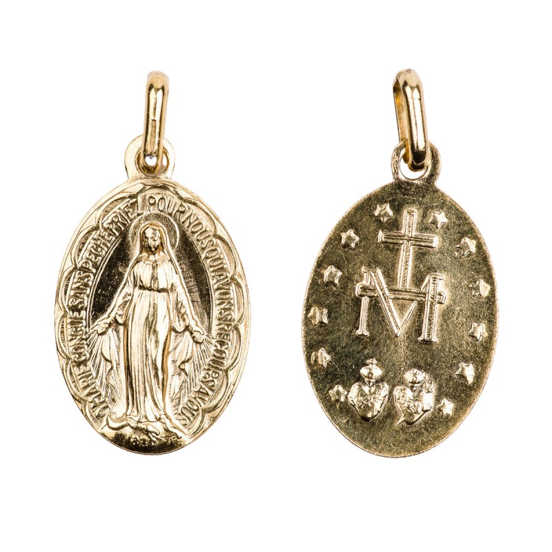 Médaille la Vierge Miraculeuse en métal doré