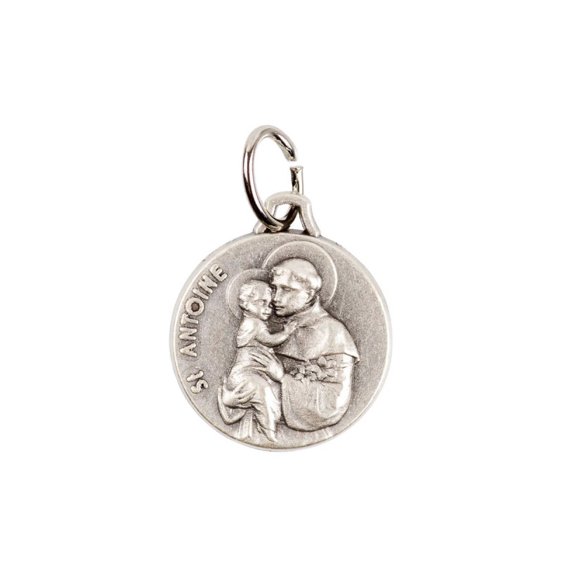 Médaille Saint Antoine en métal argenté
