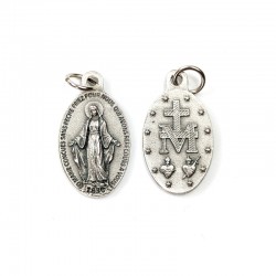 Médaille la Vierge Miraculeuse - Métal Argenté Vieilli - 2,5 cm