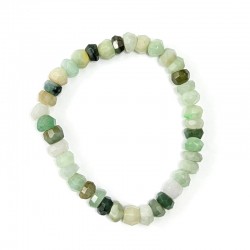 Bracelet pierres naturelles - Jade - chips facetté - Qualité A - 7 mm
