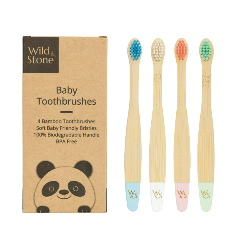 Brosses à dents en Bambou - Baby - Ultra douces x4